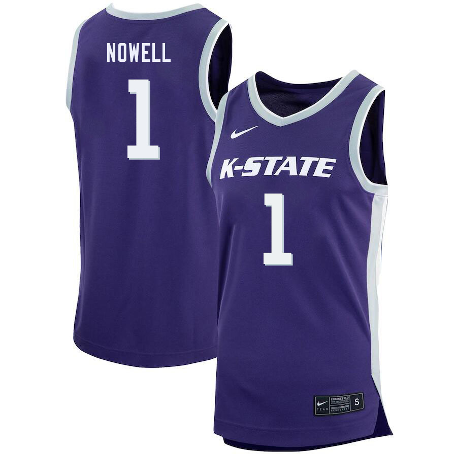 Men #1 Markquis Nowell Kansas State Wildcats College Basketball Jerseys Sale-Purple - Click Image to Close